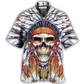 Bohemian Skull Peace Hawaiian Shirt Pattern Detail For Vacation Travel And Daily Wear