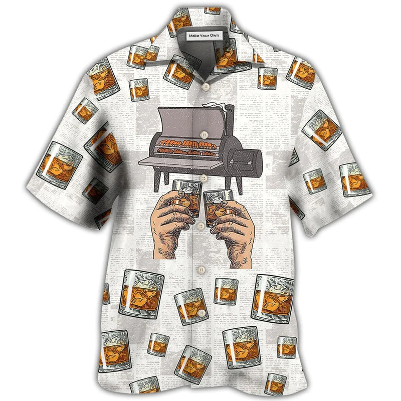 Wine Bourbon Smoker Maybe People Hawaiian Shirt Artwork View For Coastal Escapes And Resort Style