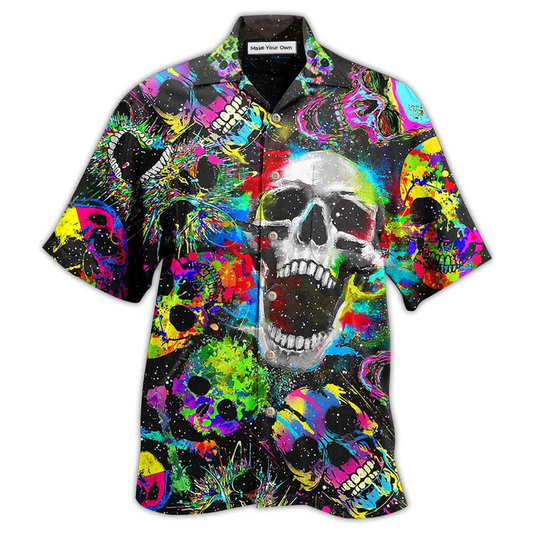 Skull Hawaiian Shirt For Tropical Parties Vacation Travel And Casual Summer