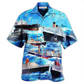 Ship Ocean Sky Hawaiian Shirt Design Detail For Beach Days And Holiday Travel