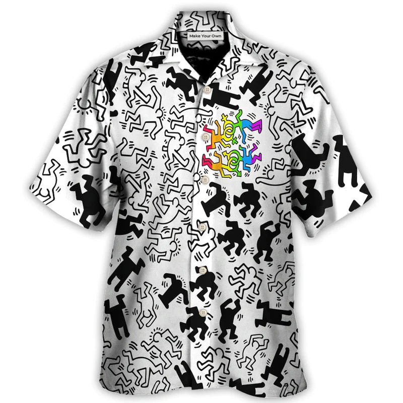 Rainbow Pride Proud Hawaiian Shirt Detailed Pattern View For Tropical Vacations