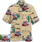 Truck Semi Trailer Cactus Desert Custom Photo Hawaiian Shirt Pattern View For Relaxed Warm Weather Outfits