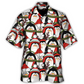 Cute Christmas Penguin Holiday Hawaiian Shirt All Over Print Detail For Coastal Travel