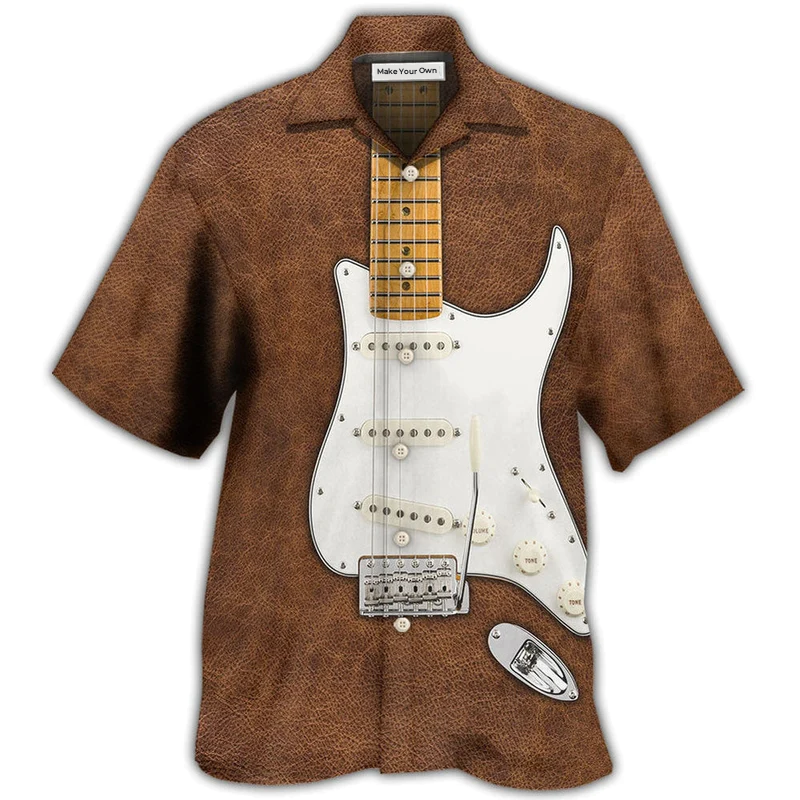 Guitar That's Pet Cats Hawaiian Shirt For Coastal Adventures And Warm Weather Wear