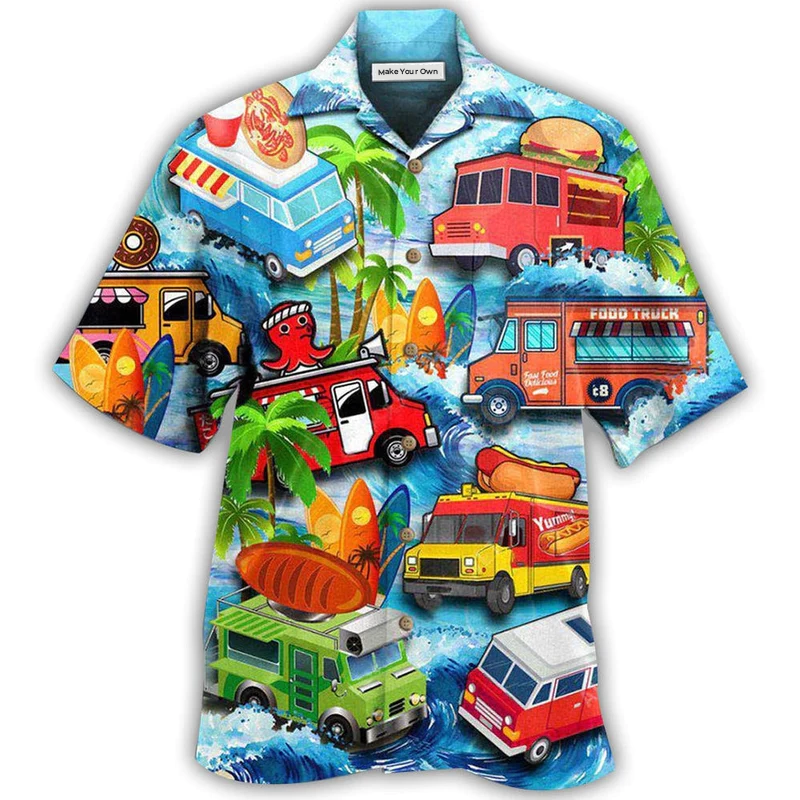 Truck Food Hawaiian Shirt Artwork View For Coastal Escapes And Resort Style