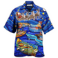 Christmas Boat Hawaiian Shirt For Tropical Holiday Resort Parties And Everyday Style