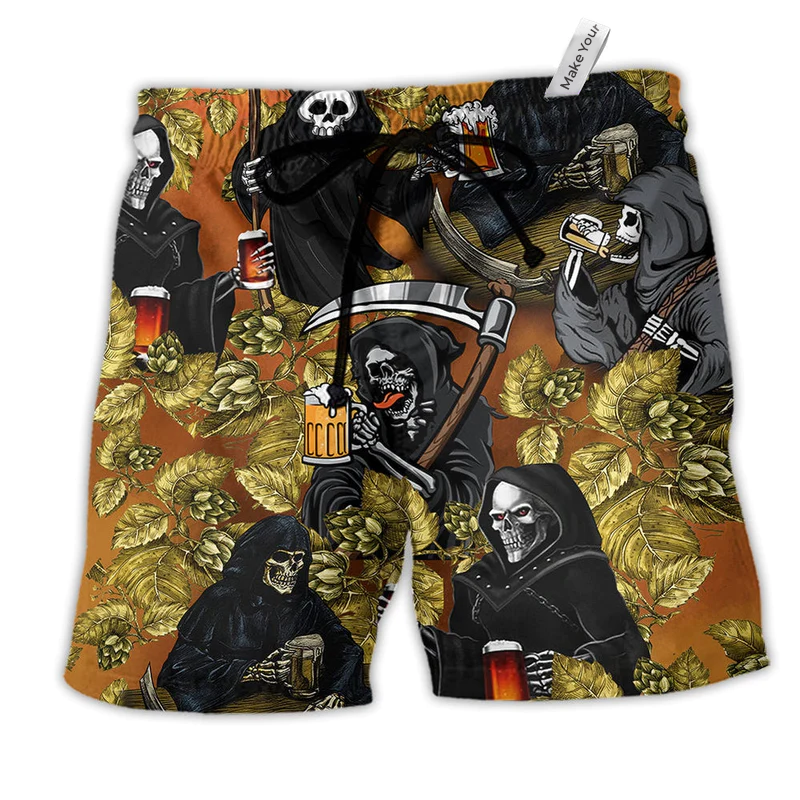 Beer Relax I Am Just Here For The Beer Hawaiian Beach Shorts For Weekend Getaways And Comfort