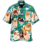 Green Tropical Dog Pomeranian Hawaiian Shirt For Summer Vacation And Beach Travel