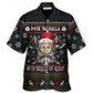 Skull Christmas Deck Valhalla Glory Hawaiian Shirt Design Detail For Beach Days And Holiday Travel