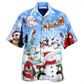 Christmas Snowman Hawaiian Shirt For Vacation Getaways Resort Wear And Casual Celebrations