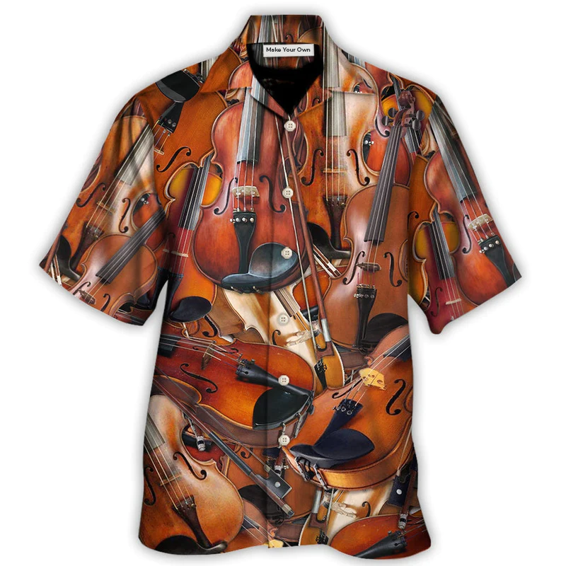 Violin Intelligent People Hawaiian Shirt Pattern View For Relaxed Warm Weather Outfits