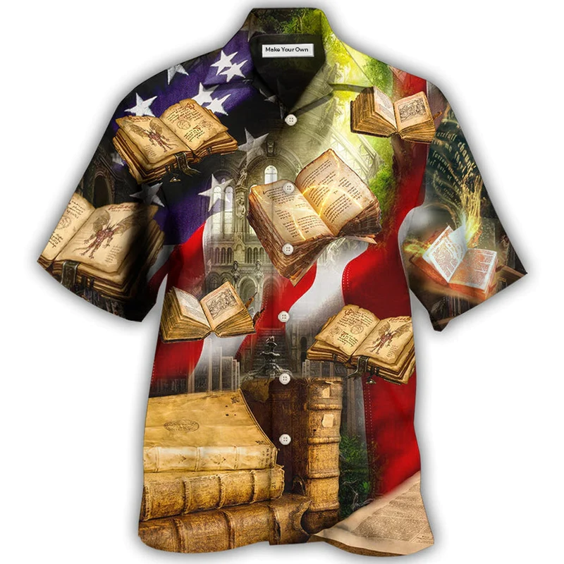 Magical Book Independence Day Hawaiian Shirt Design Detail For Sunny Adventures And Casual Wear
