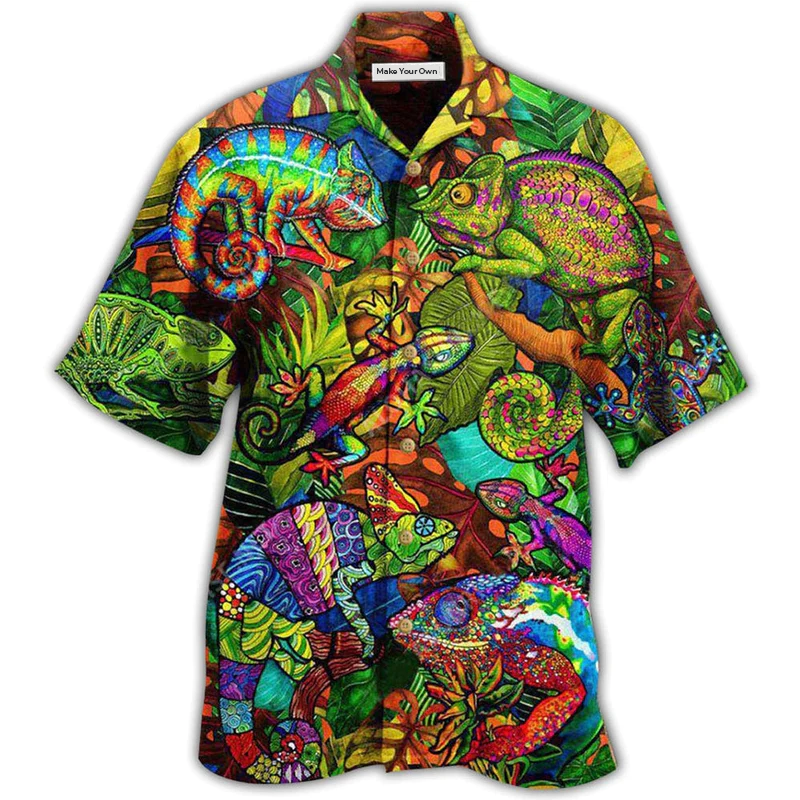 Chameleon Animals Hawaiian Shirt Artwork View For Coastal Escapes And Resort Style