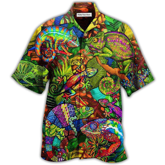 Chameleon Animals Hawaiian Shirt Artwork View For Coastal Escapes And Resort Style