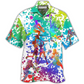 Colorful Artistic Volleyball Hawaiian Shirt For Tropical Parties Vacation Travel And Casual Summer Style
