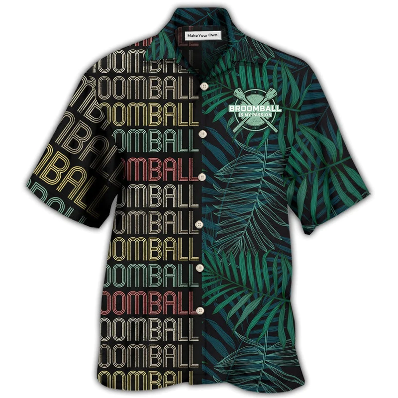 Tropical Broomball Leaf Hawaiian Shirt Design Detail For Beach Days And Holiday Travel