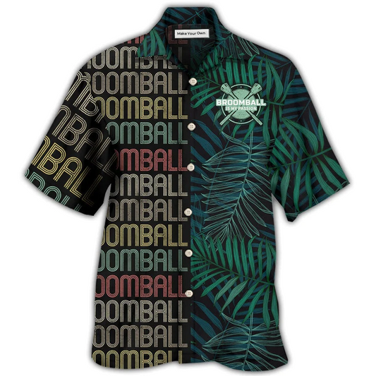 Tropical Broomball Leaf Hawaiian Shirt Design Detail For Beach Days And Holiday Travel