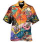 Colorful Skull Wave Hawaiian Shirt Artwork Detail For Tropical Trips And Casual Outings