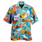 Funny Shark Thanksgiving Hawaiian Shirt Artwork View For Weekend Travel And Beach Style