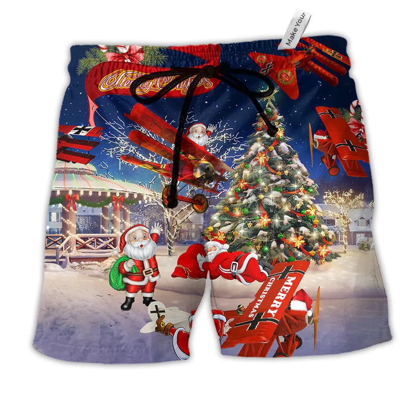 Christmas No Reindeer Any More Santa Loves Beach Shorts For Seasonal Summer Travel