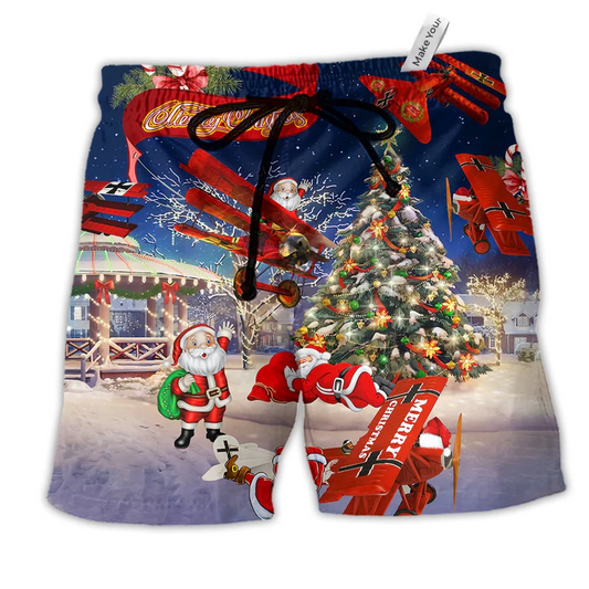 Christmas No Reindeer Any More Santa Loves Beach Shorts For Seasonal Summer Travel