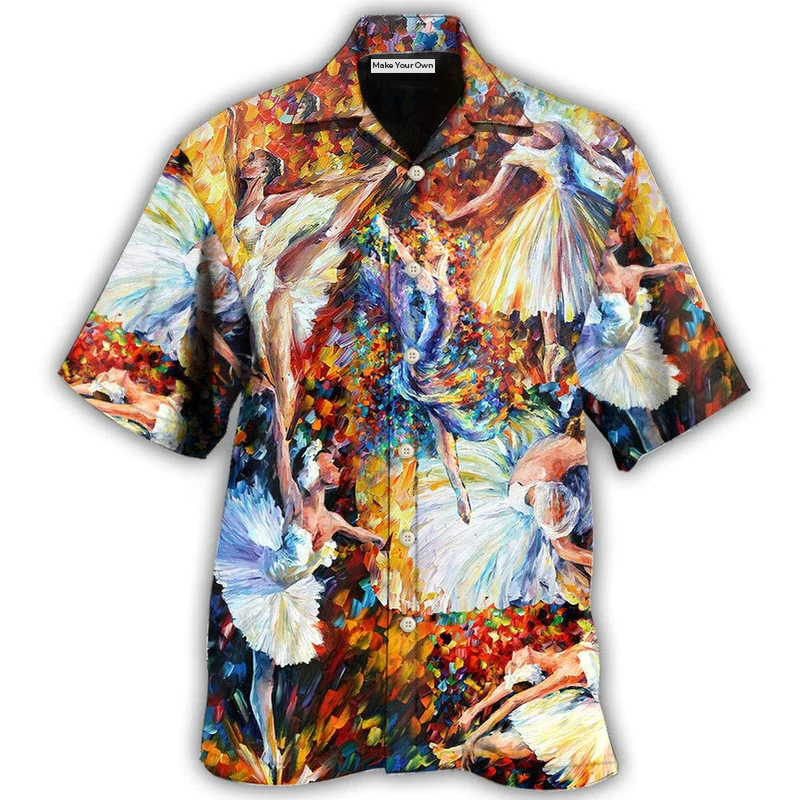 Colorful Ballet Dance Hawaiian Shirt For Vacation Parties Beach Outings And Relaxed Daily Wear