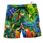 Parrot Beach Shorts For Summer Vacations And Leisure And Relaxation