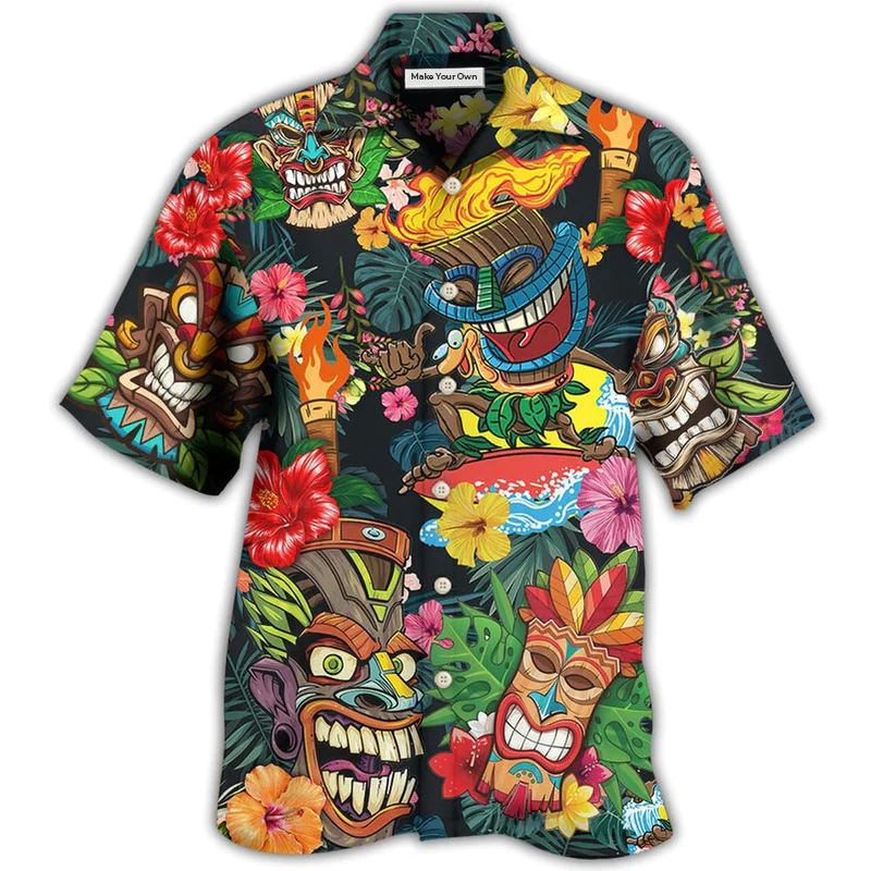Tiki Island Hawaiian Shirt For Poolside Relaxation And Sunny Getaways