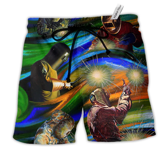 Welder Yes I Know I Am On Fire Let Me Finish Beach Shorts For Summer Vacation Wear