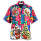 Tropical Floral Christmas Hawaiian Shirt For Beach Vacations Casual Parties And Warm Weather Style