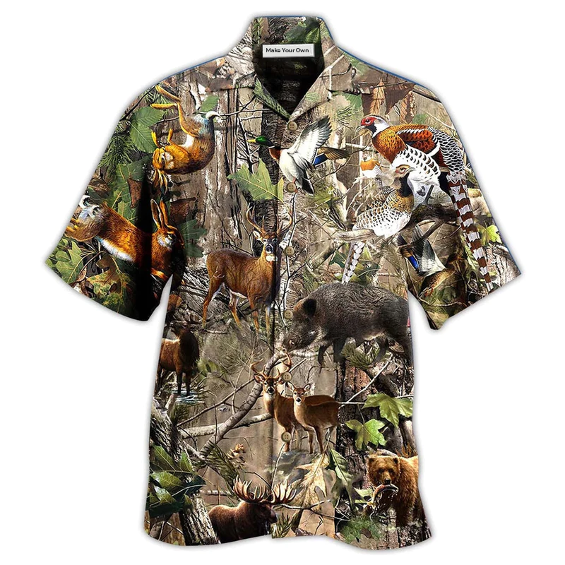 Hunting Animals Hawaiian Shirt For Coastal Adventures And Warm Weather Wear