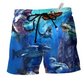 Shark Fishing Beach Shorts For Summer Vacations And Weekend Casual Style