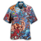 Colorful Octopus Ocean Play Hawaiian Shirt Artwork Detail For Resort Trips And Outdoor Activities