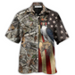 Hunting Falconry American Hawaiian Shirt Pattern Detail For Summer Holidays And Outdoor Fun