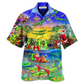 Alligator Christmas Santa Riding Hawaiian Shirt Pattern Detail For Vacation Travel And Daily Wear