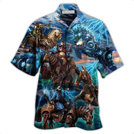 Steampunk Horse Mechanical Hawaiian Shirt For Poolside Relaxation And Sunny Getaways