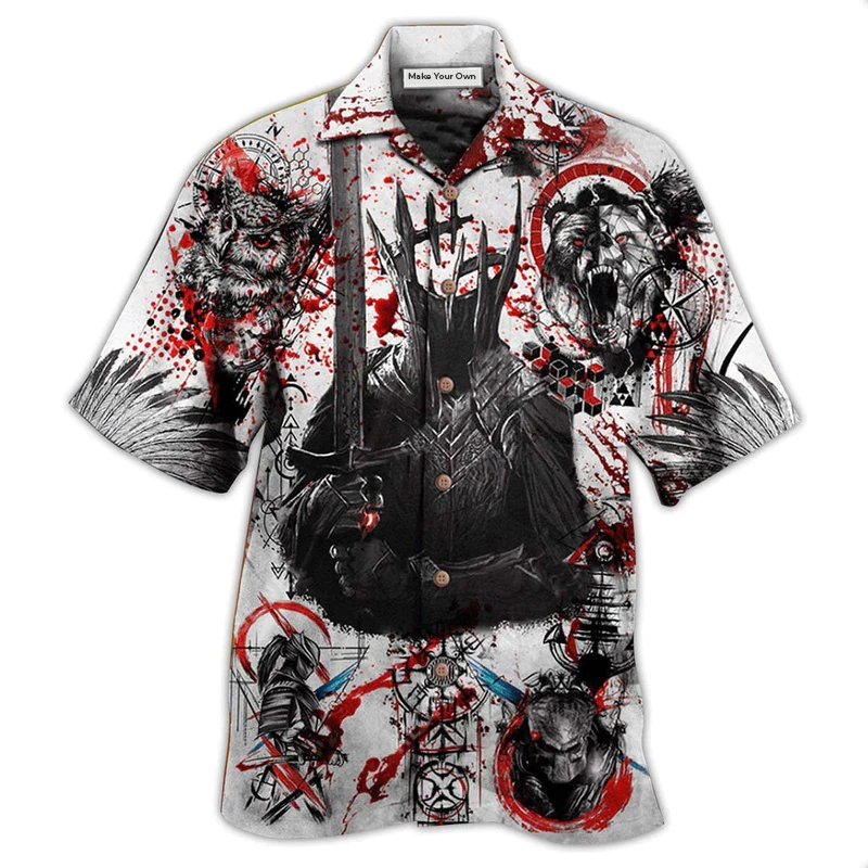 Viking Warrior Hawaiian Shirt For Tropical Holiday Resort Parties And Everyday Style