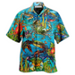 Blue Artistic Crab Hawaiian Shirt For Beach Days Resort Trips And Relaxed Everyday Style