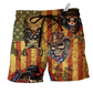 Skull Cowboy Americana Beach Shorts For Beach Days And Everyday Comfort