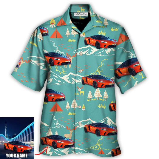 Car Driving Mountain Custom Photo Hawaiian Shirt For Coastal Adventures And Warm Weather Wear
