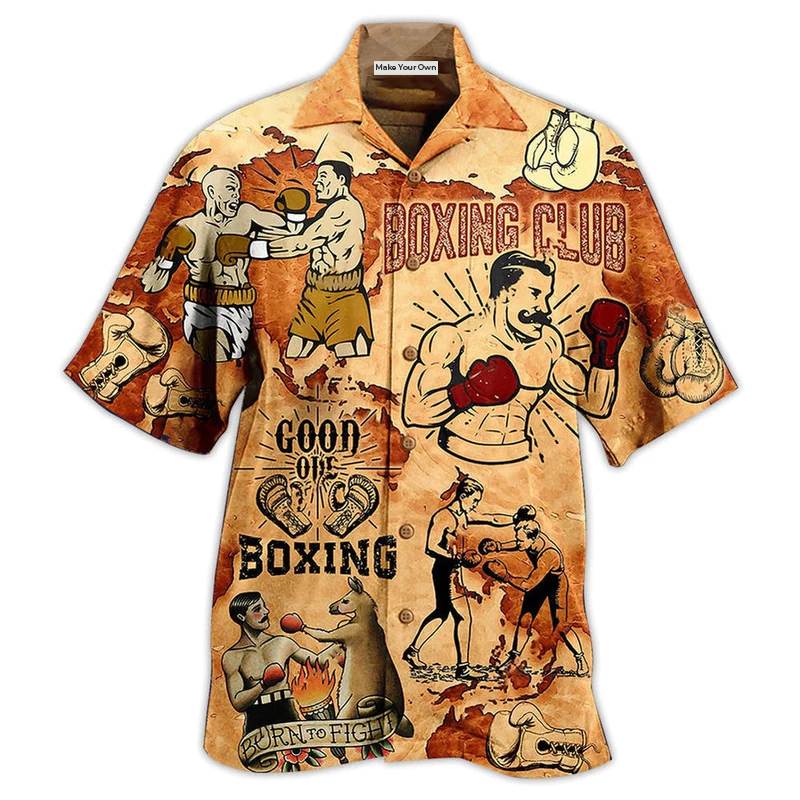Boxing Hawaiian Shirt For Island Holidays Summer Parties And Casual Outdoor Wear