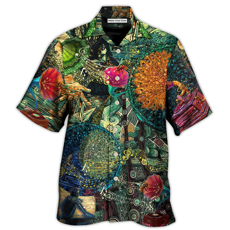 Dreamy Music Notes Hawaiian Shirt For Summer Travel Coastal Events And Thoughtful Gift Giving