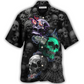 Dark Colorful Skull Burning Hawaiian Shirt For Beach Parties And Weekend Getaways