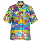 Bohemian Colorful Frog Mushroom Peace Hawaiian Shirt Artwork View For Coastal Escapes And Resort Style