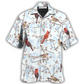 Winter Red Cardinal Bird Hawaiian Shirt For Resort Travel Summer Outings And Casual Gatherings