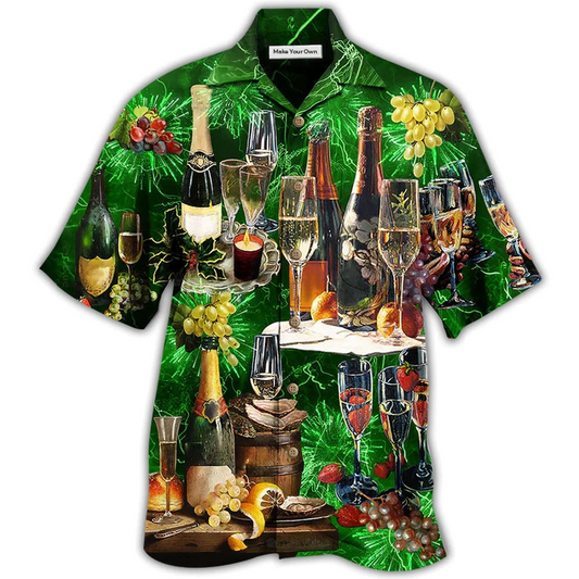 Green Wine Beautiful Hawaiian Shirt For Summer Vacation And Beach Travel