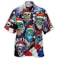 Skull Christmas US Flag Skeleton Hawaiian Shirt For Resort Getaways And Comfortable Summer Activities