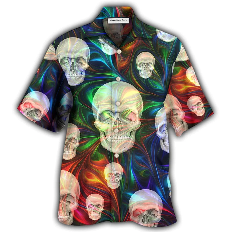 Magical Skull Hawaiian Shirt Pattern View For Lightweight Everyday Style
