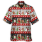 Christmas Santa Snowman Hawaiian Shirt Print Closeup For Weekend Trips