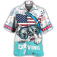 Diving Independence Day American Hawaiian Shirt For Vacation Days And Relaxed Coastal Outings